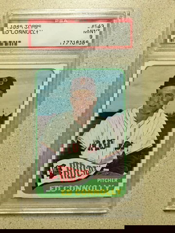 1965 Topps #543 Ed Connolly PSA 9 MINT SP RED SOX