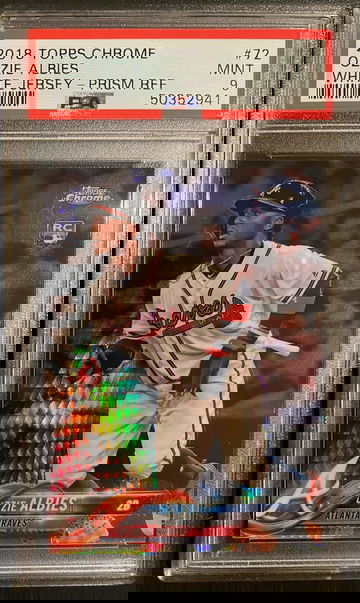 2018 Topps Chrome Prism Refractor Ozzie Albies ROOKIE RC #72 PSA 9 MINT