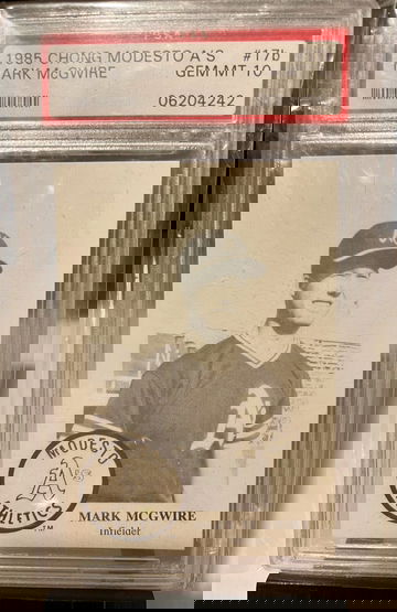 1985 Chong Modesto A's Mark McGwire PSA 10