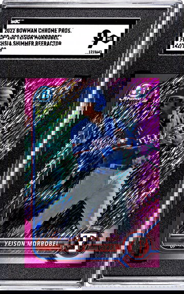 2022 Bowman Chrome BCP-200 Yeison Morrobel Fuchsia Shimmer Refractor 142/199