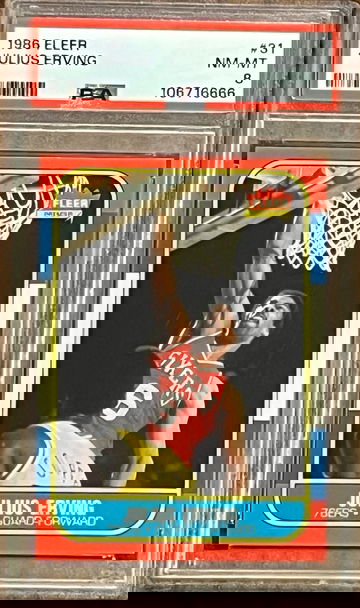 1986-87 86/87 Fleer basketball # 31 Julius Erving PSA 8