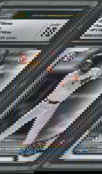 2022 Bowman Prospects Kahlil Watson RC #BP-3 Seattle Mariners -CSG Gem Mint 10