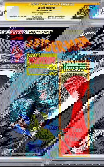 SPIDER-MAN #11 CGC-SS 9.0 SIGD TODD MCFARLANE STORY CVR & ART WOLVERINE APP 1991