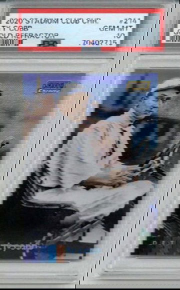 2020 TOPPS STADIUM CLUB CHROME GOLD REFRACTOR #214 TY COBB TIGERS PSA 10