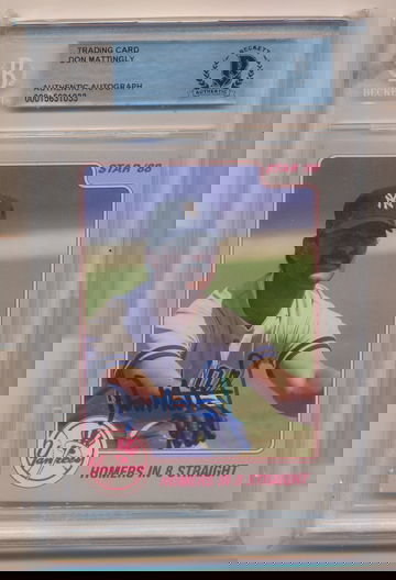 1988 Star #8 Don Mattingly Homers in 8 Straight Signed Autograph Beckett