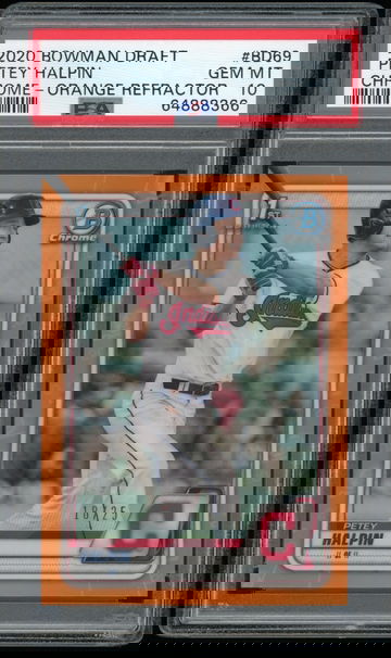 2020 Bowman Draft Petey Halpin Chrome #BD-69 Orange Refractor /25 PSA 10