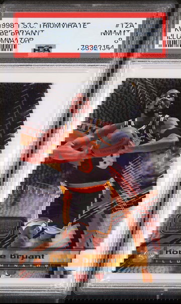 Kobe Bryant 1998 Topps Stadium Club Triumvirate Illuminator T2A PSA 8