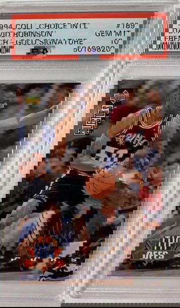 1994 Collector's Choice International David Robinson French - Gold Signature PSA 10 Gem Mint #189