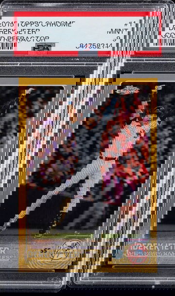 2015 Topps Chrome Derek Jeter GOLD Refractor #1 /50 PSA 9 Card