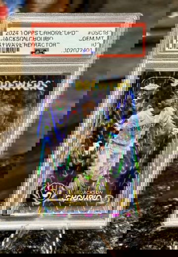 2024 Topps Chrome Update JACKSON CHOURIO RC True RAYWAVE Refractor PSA 10 GEM