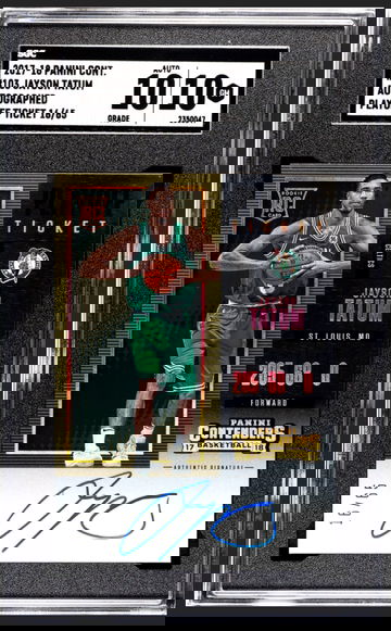 2017 Jayson Tatum Contenders Playoff Ticket Vertical Auto /65 SGC 10 Auto 10