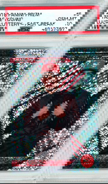 2018 Prizm Fast Break Trae Young Luck of the Lottery PSA 10