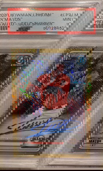 2020 Bowman Chrome Luis Matos Prospect Auto - Gold Shimmer 31/50