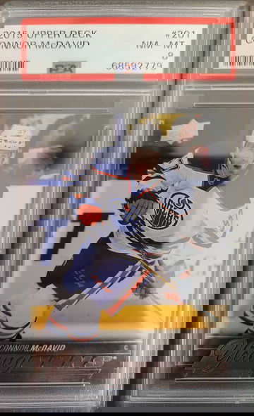 2015 Upper Deck Connor McDavid Young Guns #201 PSA 8