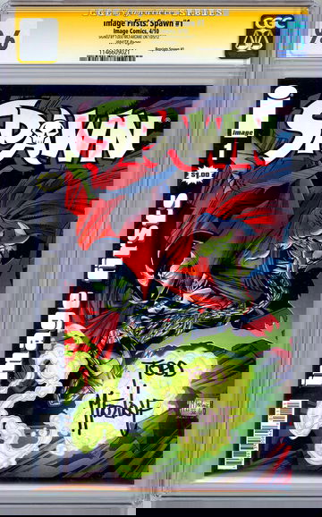 SPAWN #1 CGC-SS 9.6 SIGNED ORIG ARTIST TODD MCFARLANE IMAGE FIRSTS REPRINT 2010