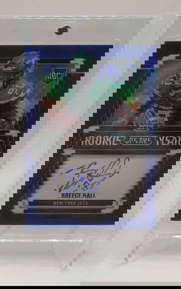 2022 Panini Contenders Rookie of the Year Blue Prizm Breece Hall #ROY-BH /60