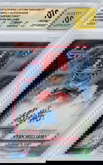 2024 Bowman Chrome Black Refractors Ryan Williams #PA-RWI Auto /60 BGS 10 Auto 10