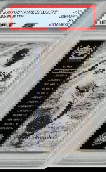  2000 UPPER DECK YANKEES LEGENDS BABE RUTH CARD YANKEES PSA 10 LOW POP 10 RARE