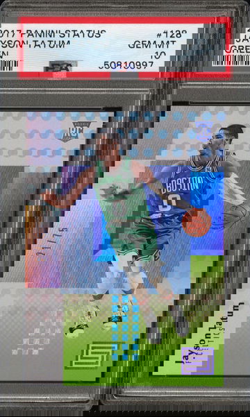 2017 Panini Status Jayson Tatum Green PSA 10 RC Rookie #/75