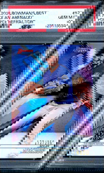 2018 Nolan Arenado Bowman's Best Purple Refractor #/250