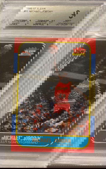 1986 JORDAN ROOKIE RC FLEER #57 BGS 9