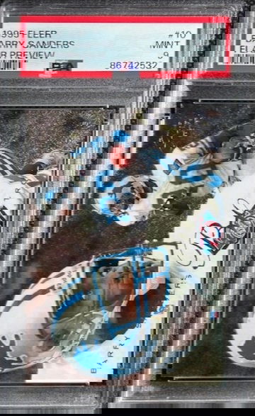 1995 Fleer Football #10 Barry Sanders Flair Preview PSA 9 Detroit Lions HOF