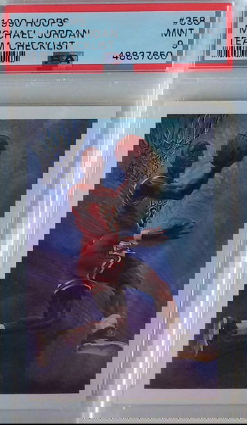 1990 Hoops Michael Jordan Team Checklist #358 PSA 9 MJ GOAT HOF BULLS