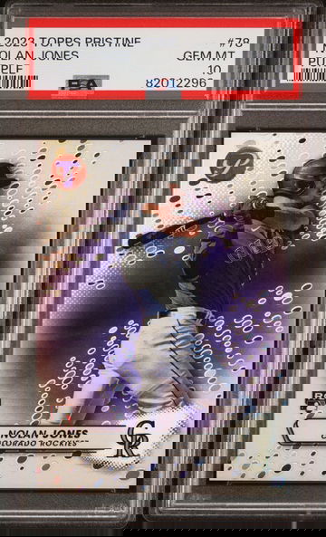 2023 Topps Pristine Purple Nolan Jones #78 RC /99 PSA 10