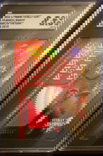 Pascal Siakam RC 2016 Totally Certified Fabric Game Jersey Patch GOLD /10 SGC 8.5