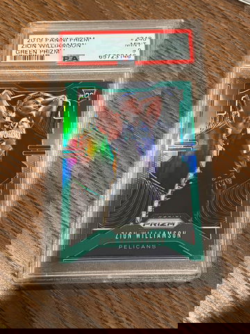 PSA 9 Panini Prizm Zion Williamson Green Prizm Rookie #248