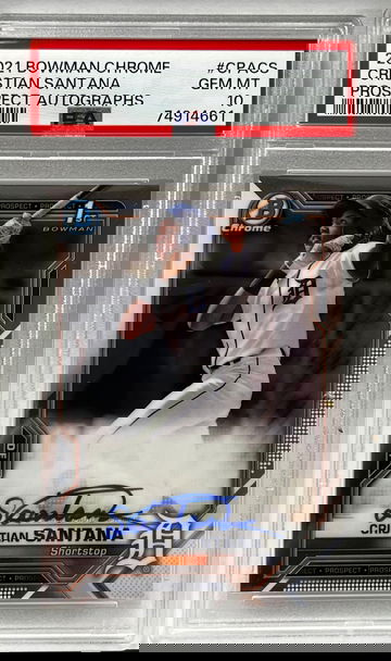 2021 Bowman Chrome Prospects Auto Cristian Santana PSA 10
