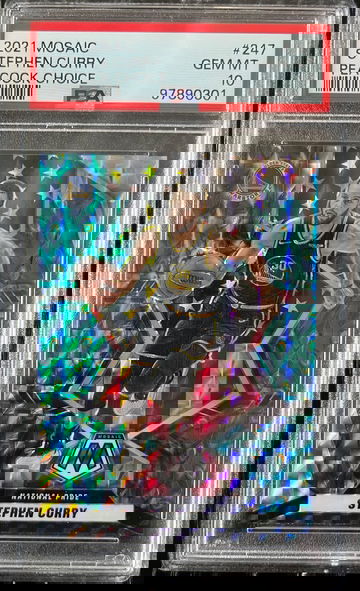 2021 Panini Mosaic Peacock Choice #247 Stephen Curry PSA 10 GEM MINT