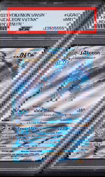 2023 Pokemon Sword and Shield Crown Zenith Galarian Gallery Glaceon Vstar #GG40 PSA 9