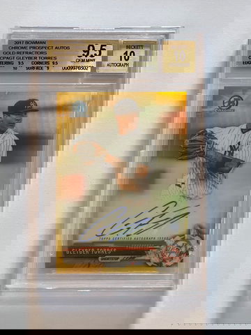 2017 Bowman Chrome Gleyber Torres Auto Gold Refractor #/50 BGS 9.5/10