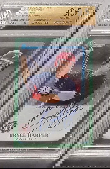 2011 Bowman Green Foil BGS 9.5/10 Bryce Harper RC Autograph 
