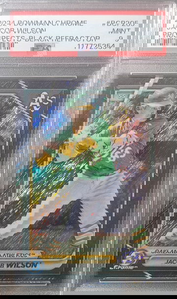 2024 Bowman Chrome Jacob Wilson Black Shimmer PSA 9