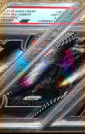 2019 Panini Prizm Zion Williamson Fireworks PSA 9 Mint #26