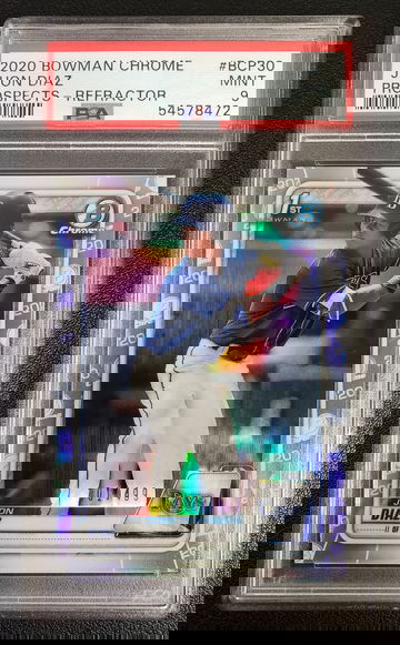 JHON DIAZ 2020 1st Bowman Chrome Silver Refractor RC /499 PSA 9 Tampa Bay Rays