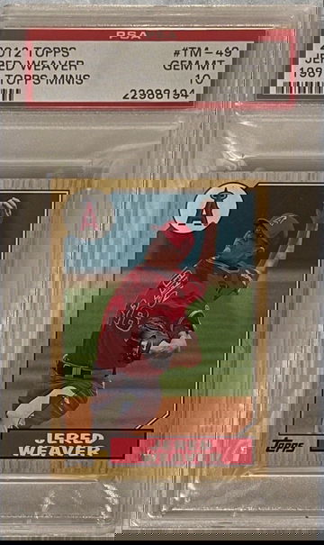 2012 Topps 1987 Topps Minis Jered Weaver #TM-49 PSA 10 GEM MINT - Los Angeles Angels