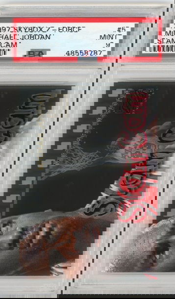 Michael Jordan 1997-98 Skybox Z-Force Slam Cam #5 PSA 9 MINT BULLS!!!