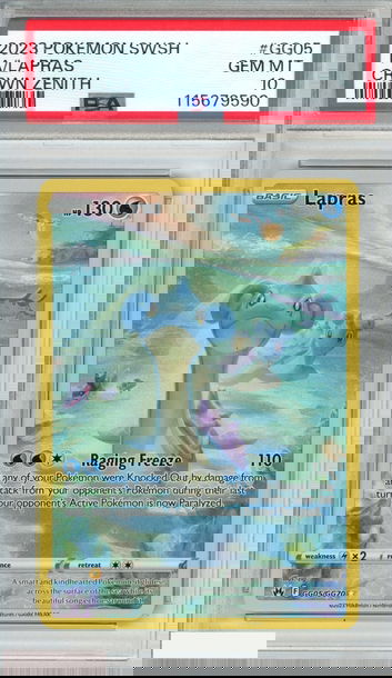 2023 POKEMON SWORD AND SHIELD CROWN ZENITH FA LAPRAS #GG05 PSA 10 GEM MT