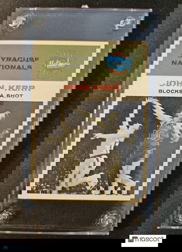 1961 Fleer Basketball John Kerr “Blocks A Shot” # 56 VG