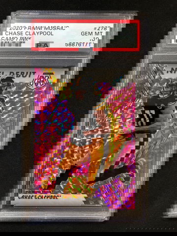 2020 Panini Mosaic - Chase Claypool - Rookie Camo Pink NFL Debut PSA 10 Gem Mint