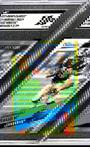 2021 Panini Classics #116 Marshall Faulk Timeless Tributes H2 Premium Gold /99 SGC 10