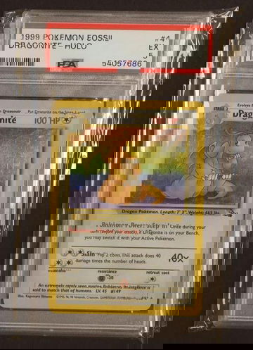 1999 Pokemon Fossil Holo Dragonite #4 PSA 5