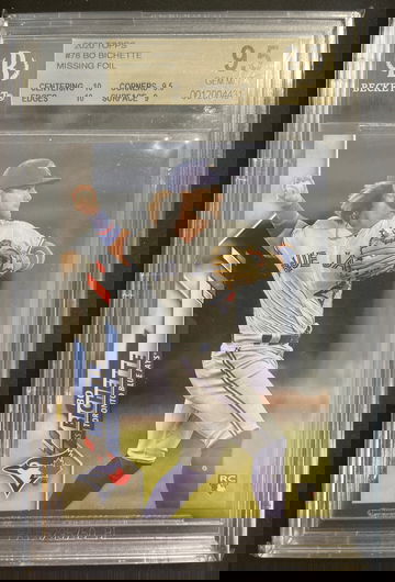 2020 Topps Bo Bichette RC #78 MISSING FOIL BGS 9.5 w/ 2 10s POP 7