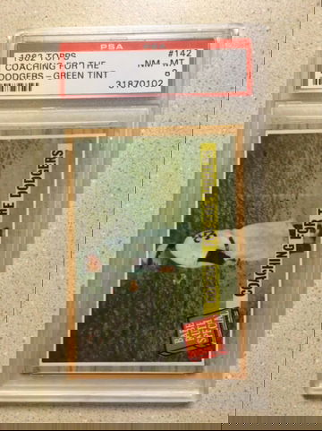 1962 Topps #142 Babe Ruth PSA 8 NM-MT COACHING FOR THE DODGERS GREEN TINT HOF