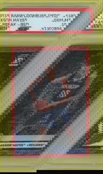2019-20 Optic Fast Break Red /85 Jaxson Hayes Rookie PSA 10 Pelicans #190