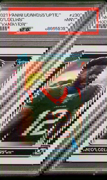 2021 Nico Collins Donruss Optic Holo Silver Variation 230 Rated Rookie RC PSA 9