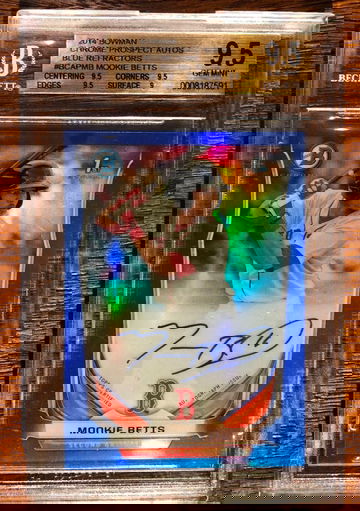 Mookie Betts 2014 Bowman Chrome Blue Refractor Auto /150 BGS 9.5/10